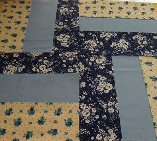 12 block PreCut Quilt Kit, BLUE RAIL FENCE by Rocky Mountain Quilts