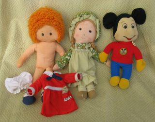 Vtg Knickerbocker Toys Mickey Mouse Little Orphan Annie Amy Hobbie 