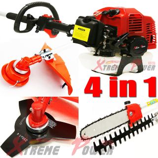   Long Reach 4 in 1 Gas Chainsaw Trimmer Pole Saw Grass Tree Weed Cutter