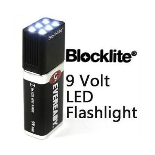   Torch LED Flashlight 6 White Light Bulbs emergency Battery Camping 9V