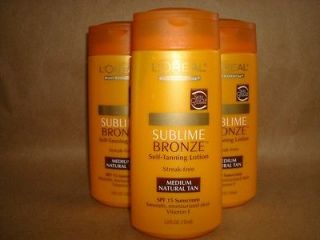 OREAL Sublime Bronze SELF TANNING Lotion Medium/Natural Tan Full 