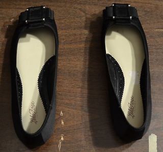black w bow at toes lela rose for payless flats size 7 5 m