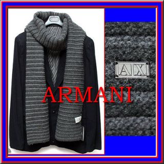 ARMANI EXCHANGE Mens KNITTED WOOL SCARF w/ Tag & Certificate