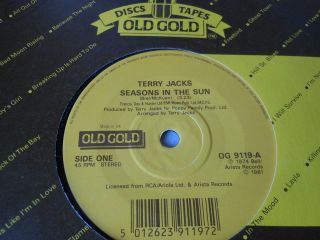 TERRY JACKS seasons in the sun 7 vinyl record on old gold label 