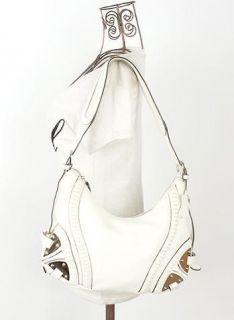 100% AUTHENTIC  CROMIA  WHITE Leather Designer hobo Shoulder Bag 