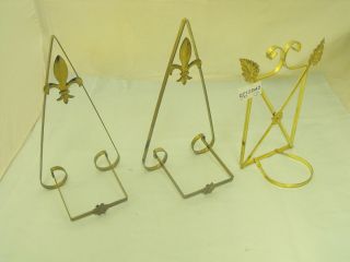 Lot of 3 Goldtone Decorative Plant Hangers for Small Flower Pots