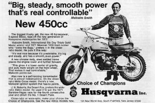 1972 husqvarna 450 motocross motorcycle original ad time left $