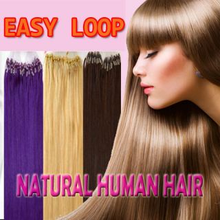 Loop Micro Ring Tips 100%Remy Human Hair Extensions LP 100s Any Color 