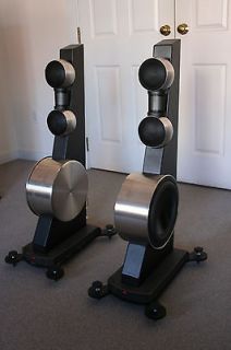 Gallo Nucleus Reference 3.5 Loudspeakers, Silver/Black, EC w/ spiked 