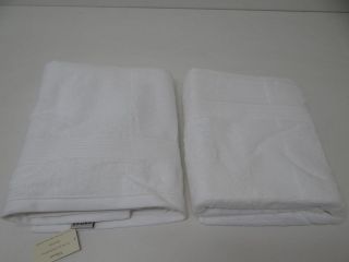 Chortex 100% Cotton Zero Twist Yarn, Chenille Border White Bath Towel 