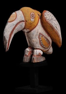 Lovely carving of a Hornbill   totemic animal of the ABELAM people 