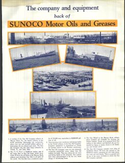 1925 AD 3 Page Sunoco Motor Oil Lubricants Gallon Can Drum Spec Sheets