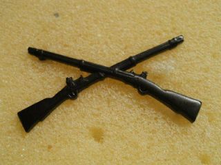   Crossed Rifles 1 1/4 Black Lapel or hat     small military pins