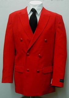 new men s red double breasted blazer suit jacket 52r 52
