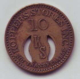 koppers stores inc 10 cents coal scrip token 148 time