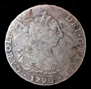1790 spanish Potosi Bolivia 8 reales PR, Charles IV, scarce date