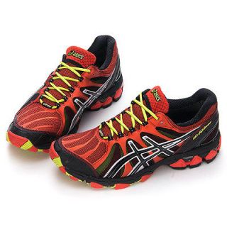 ASICS GEL FujiSensor G TX Running Shoes RED/BLACK/LIME + GIFT  #G92