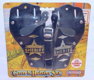 Lone Star WILD WEST COWBOY DOUBLE HOLSTER SHERIFF Cap Gun Ac. Set 