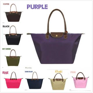 NEW Synthetic Leather Handle Tote Shopping Bag Nylon WaterProof 
