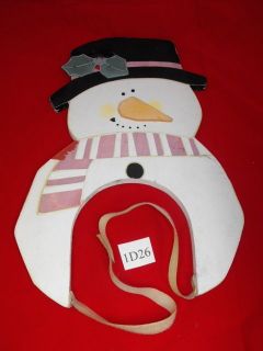 vtg snowman winter holiday mailbox wooden decoration time left $