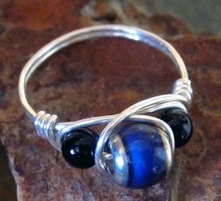 Color Changing Mood Ring with Onyx   Sterling Silver 925   All Sizes 