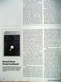 Linn Sara loudspeakers test review High Fidelity magazine 6/82