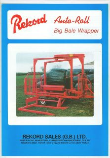 rekord auto roll big bale wrapper sales sheet from united