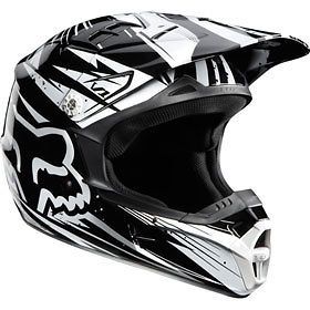 black white xxl fox racing v1 undertow helmet chaparral motorsports