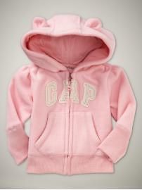 NWT Baby GAP Bear Ears Fleece Arch Logo Animal Hoodie NEW Icy Pink 18 