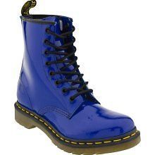Dr. Martens Womens 1460 8 Eye Leather Ankle Boots Royal Blue Patent 