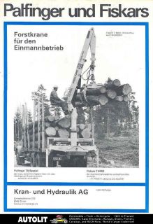 1971 palfinger fiskars logging truck crane brochure  7 99 