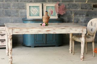 Restoration Look French Country Table Antiqued Finish NEW & Hardware