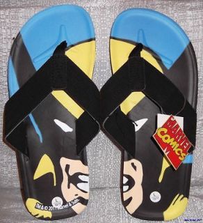 Marvel Comics WOLVERINE Face EVA & Nubuck Adult Size FLIP FLOP Sandals