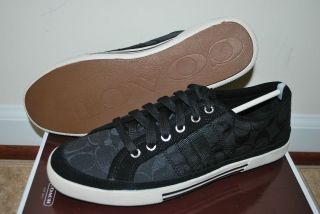 NEW AUTH COACH Men Black Signature Sneaker Shoes Q900 (SIZE 8 12)