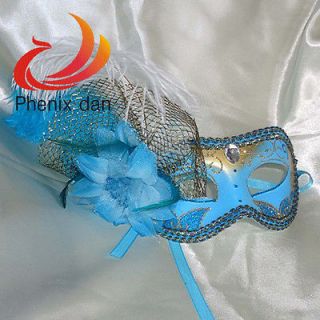   Glitter Venetian Half Face Feather Mask Masquerade Fancy Party/Ball
