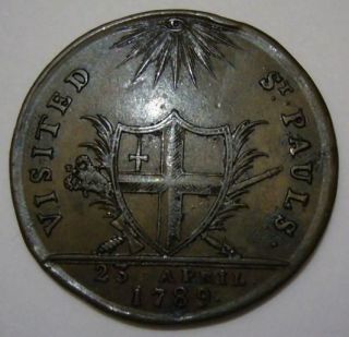 Undated Halfpenny trade token   G III visited St. Pauls 1789 