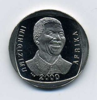   PL 64 + (SUPER RARE + ) SOUTH AFRICA Nelson Mandela R5 Year 2000 Coin
