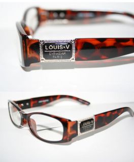 Louis V Eyewear Paris Nerd Clear lens Glasses Geek Chic Brown Gold 