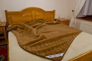 100% WOOL BLANKET CAMEL SIZE(US) QUEEN 230x220CM WOOL4YOU PATTERN 