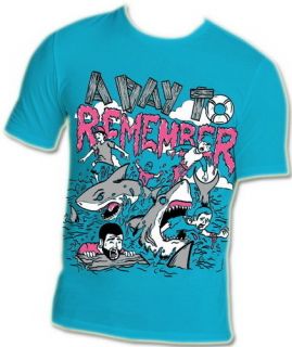 Day To Remember Jeremy McKinnon ADTR Shark Days Emo Blue T Shirt S,M 