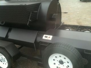 bbq rotisserie smoker pit w warmer box and trailer gas