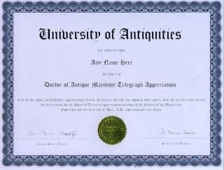doctor antique maritime telegraph appreciation diploma  12