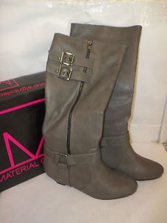 material girl new womens pacer taupe 7 m boots shoes