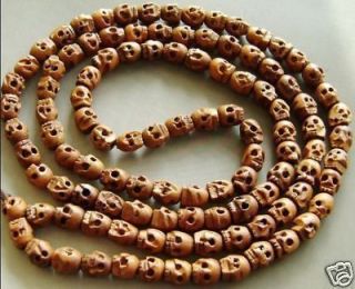 Lucky Tibetan sandalwood 108 Skull Buddhist Prayer Wood Beads