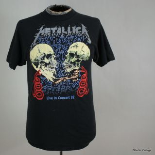Vtg 1992 METALLICA RULZ Concert Tour t shirt MEDIUM 90s Metal