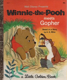 WINNIE THE POOH, Meets Gopher  Disney  (A Little Golden Book, 1965, A 