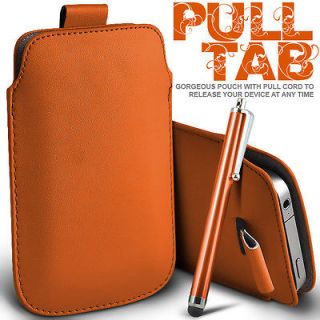   PULL TAB LEATHER POUCH CASE & STYLUS PEN FOR T MOBILE PULSE MINI