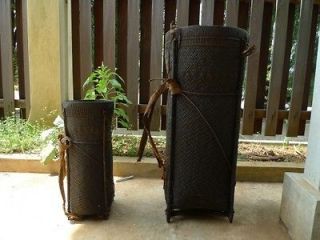   TRIBAL BAKUL LANGGIT Dayak Basket Native Backpack Bag Rattan & Wood