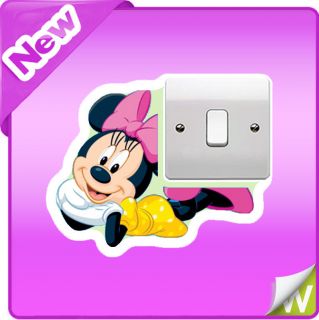 Minnie Mouse Light Switch Wall Stickers Decor Decal Mural Girl Baby 