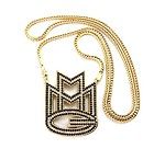 ICED OUT MAYBACH MUSIC GROUP PENDANT & 36 FRANCO CHAIN HIP HOP 